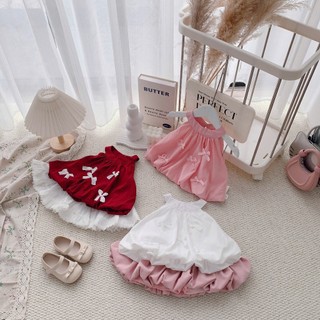Áo hè bé gái, Áo dáng bí bé gái đính nơ nhiều màu 7-21kg A577 Tiểu Yén KID