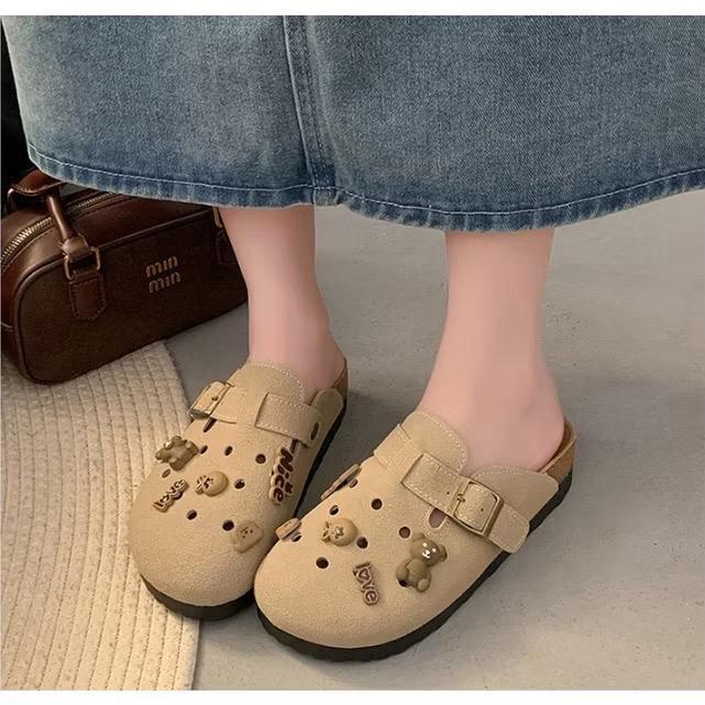 Sục Nữ Da Lộn Đế 3cm bướm đá xinh