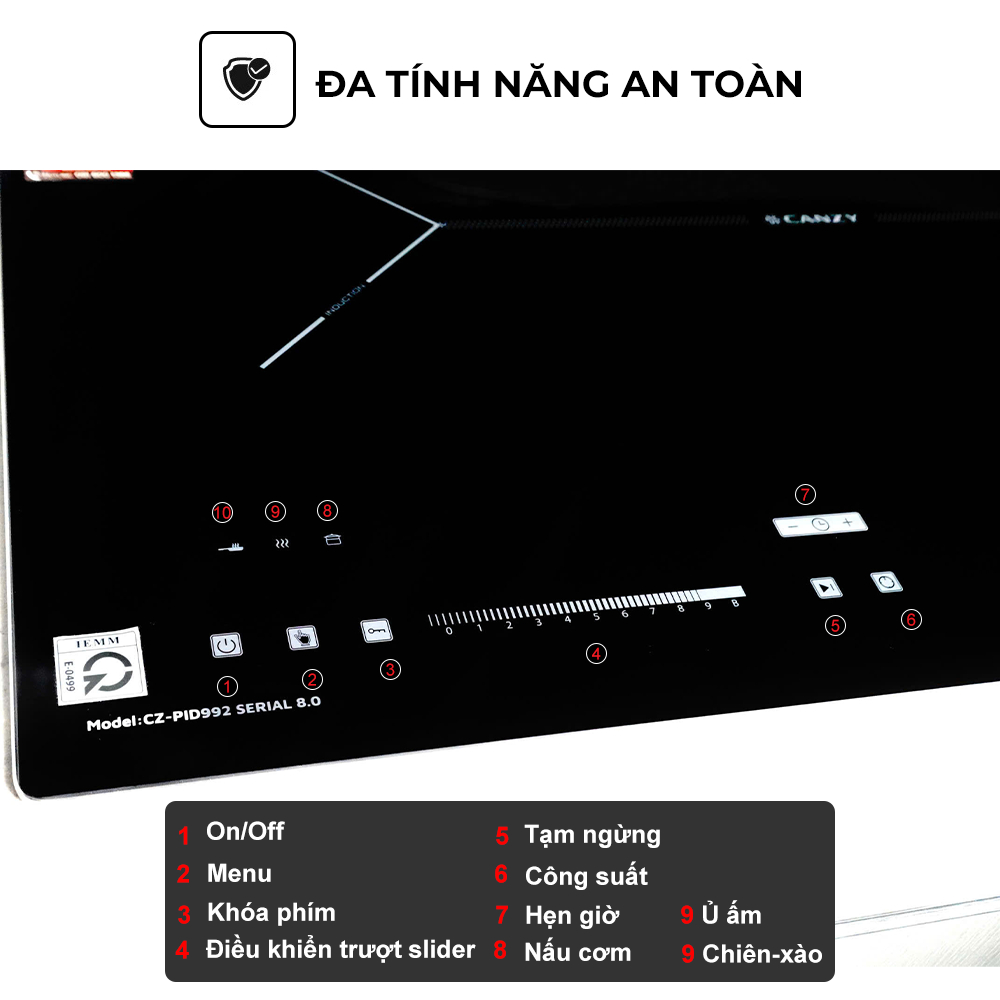 [Deal Bếp và nồi giá tốt] Bếp từ Canzy CZ-PID992 SERIAL 8.0 [Nhập khẩu Thái Lan] full tính năng, inverter