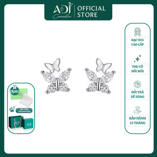 Bông Tai Bạc 925 Nữ ADJ Đính Đá CZ Hình Bướm Hồ Điệp – Hoa Tai Bạc S925 Cao Cấp, Quà Sinh Nhật Bạn Gái SB137143AD