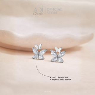 Bông Tai Bạc 925 Nữ ADJ Đính Đá CZ Hình Bướm Hồ Điệp – Hoa Tai Bạc S925 Cao Cấp, Quà Sinh Nhật Bạn Gái SB137143AD