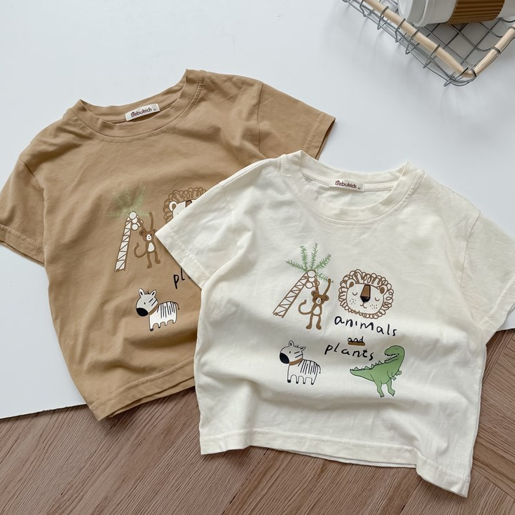 Set bộ cộc tay bé trai 1-6 tuổi Miniumbaby hình động vật cute, chất vải cotton mềm, co giãn SB2643