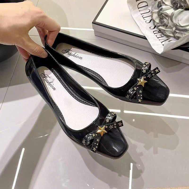 Giày Búp Bê Nữ Đế Bệt Đính Nơ Sao Sang Chảnh