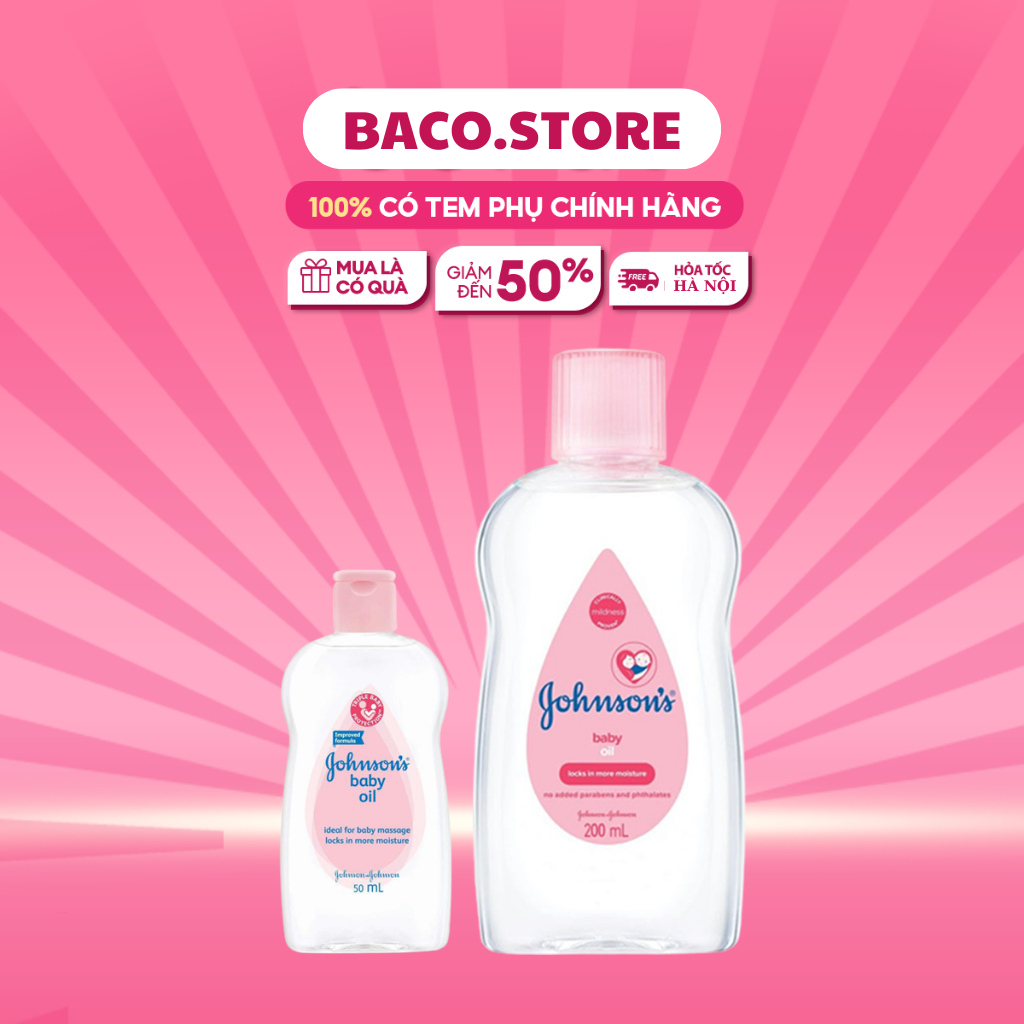 Dầu mát xa dưỡng ẩm cho bé Johnson's baby oil 50ml