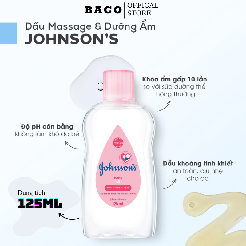 Dầu mát xa dưỡng ẩm cho bé Johnson's baby oil 50ml