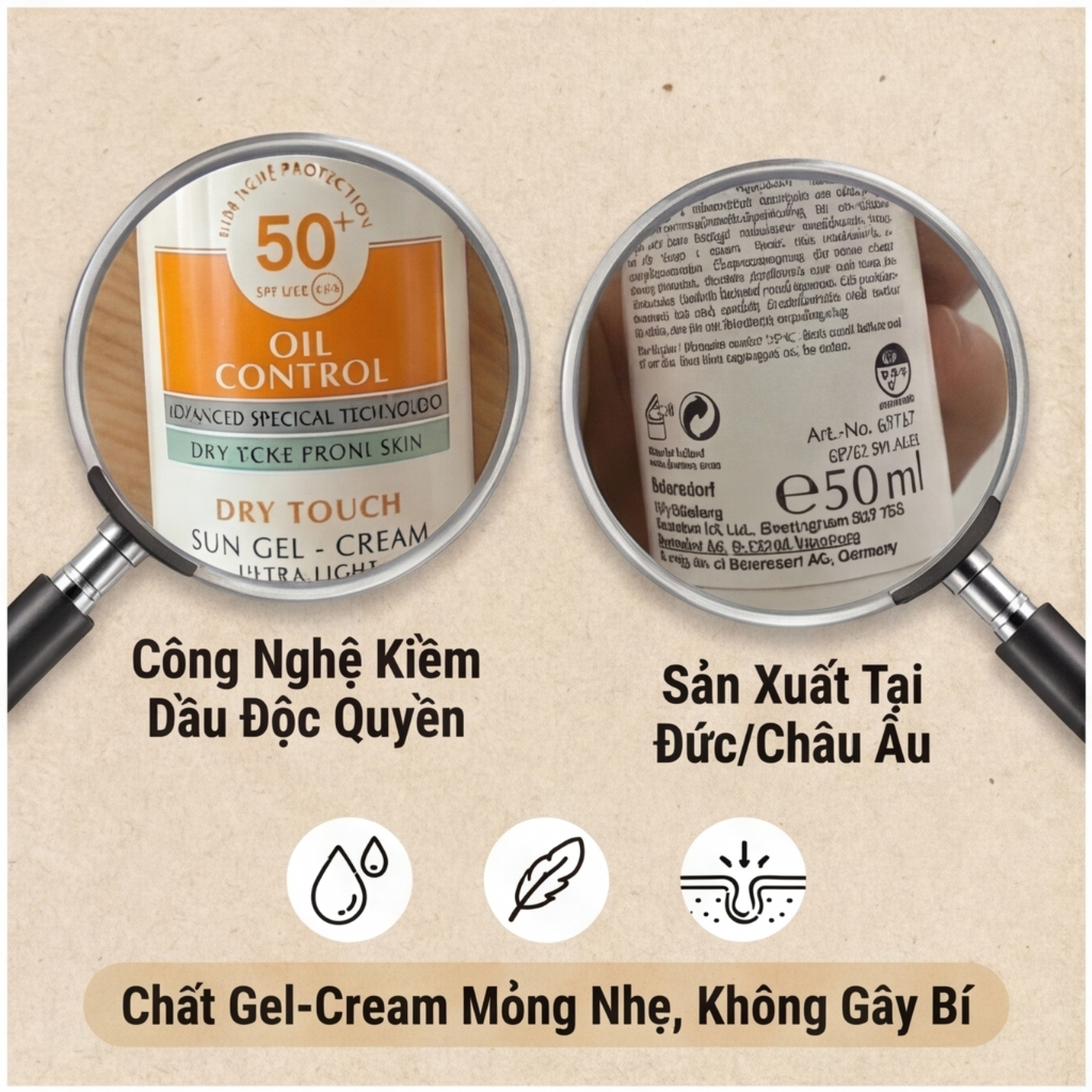 Còn hàng/hàng chính hãng Eucerin Sun Dry Touch SPF50+50ml Kem chống nắng cho mặt Bảo vệ daDưỡngtrắng