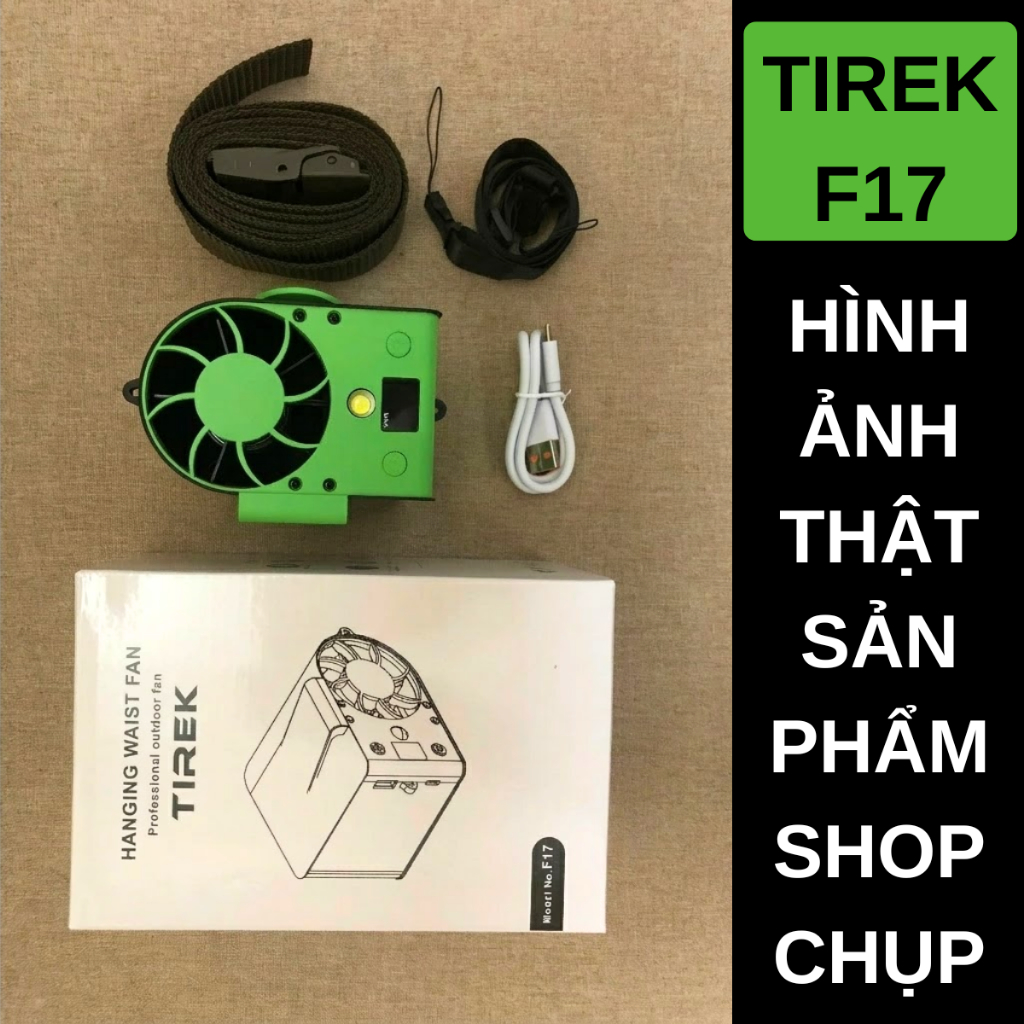 Quạt mini đeo thắt lưng, quạt đeo cổ tích điện Tirek F13 F17 pin dung lượng cao 15000mAh,BH 12 tháng