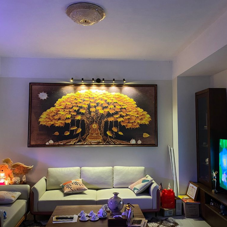 Đèn soi tranh, soi gương 6 bóng led EVA AP8110-6 BK công suất 18W,  L1200 * H143mm ánh sáng vàng, bảo hành 12 tháng