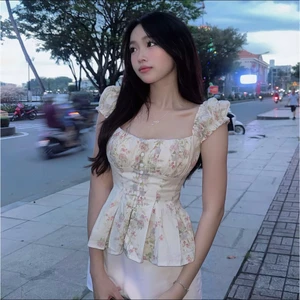 ÁO HOA NHÍ NÚT BỌC BA MẦU TIỂU THƯ