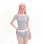 SET Áo Thun Baby Tee Phối Kèm Quần Ngắn DaaLaa Store Kiểu Kẻ Sọc Năng Động S097