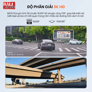 Camera hành trình 70Mai M310 3K Plus bản quốc tế, chính hãng, xoay 360 ghi hình 3K UHD sắc nét