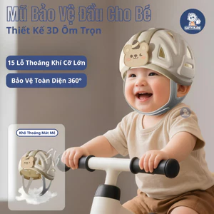 Mũ Bảo Hiểm Bảo Vệ Đầu GutyKids Cho Bé Tập Đi 6-24 Tháng Chống Va Đập 360°, Nhẹ Không Gây Khó Chịu, An Toàn Tuyệt Đối