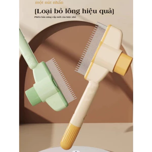 Lược chải ve rận cho chó mèo, lược chải lông có nút bấm lấy lông cho thú cưng