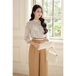 Áo Kiểu Nữ LAMER FASHION Công Sở Cổ Tàu Dáng Suông Hoạ Tiết Công Sở O61B26Q003