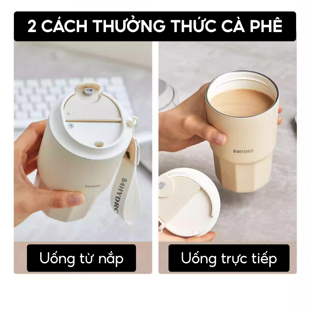 Ly giữ nhiệt Coffee Cup 84C450C, dung tích 450ml, lõi tráng sứ cao cấp, chính hãng 84HYDRO