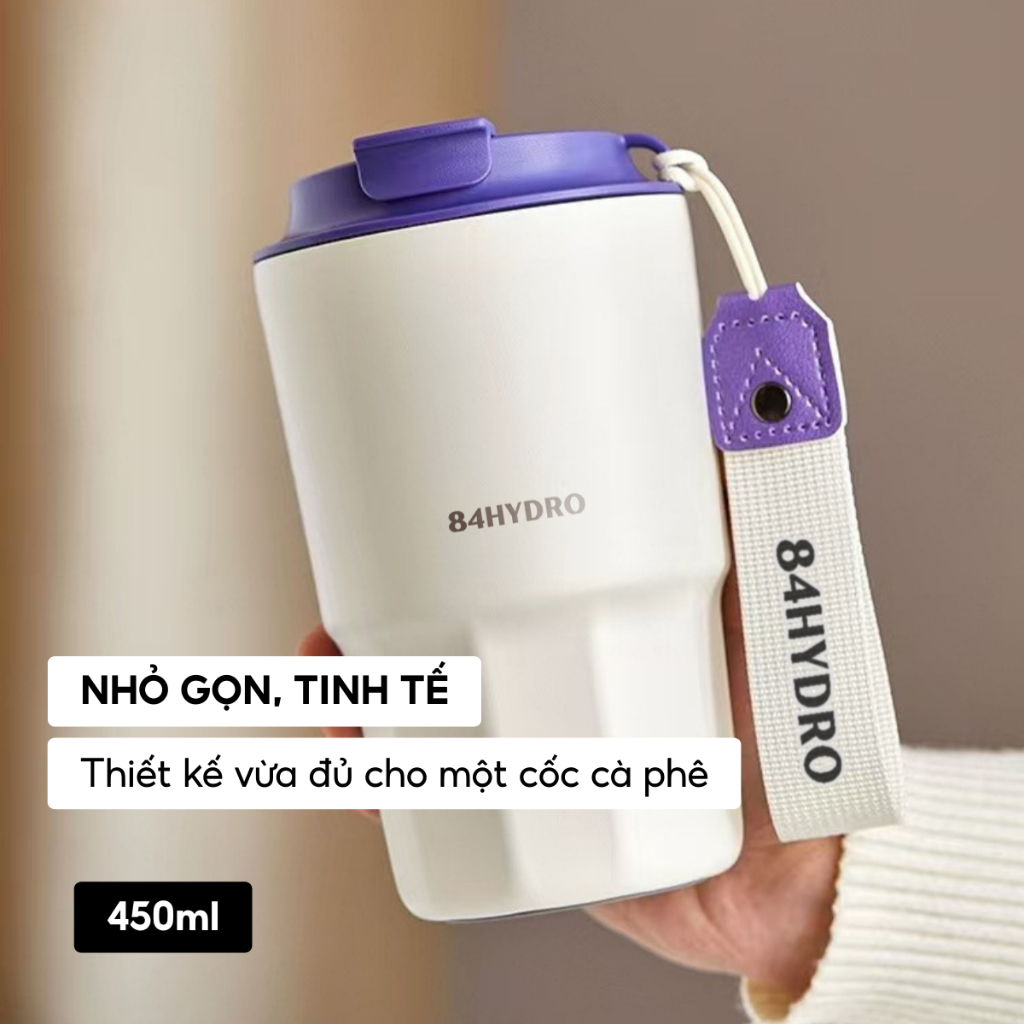 Ly giữ nhiệt Coffee Cup 84C450C, dung tích 450ml, lõi tráng sứ cao cấp, chính hãng 84HYDRO