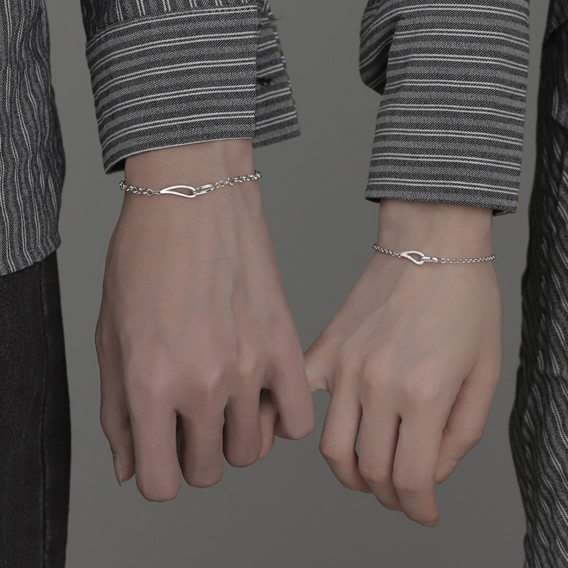 Lắc tay đôi đính đá giọt nước hợp kim cao cấp Imoon Jewelry, vòng tay đôi giọt nước không gỉ