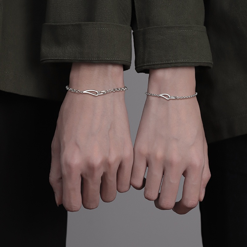 Lắc tay đôi đính đá giọt nước hợp kim cao cấp Imoon Jewelry, vòng tay đôi giọt nước không gỉ