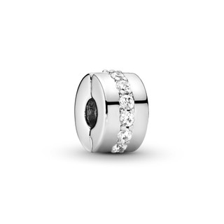 Charm Bấm Pandora Bạc Đính Hàng Đá CZ Trong Suốt - Clear Sparkling Row Clip Charm