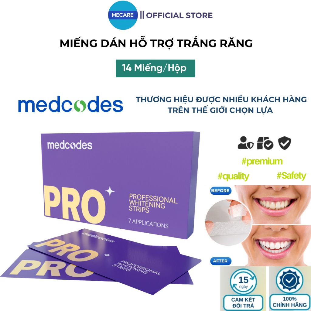 Miếng dán trắng răng cao cấp Medcodes whitestrip professional Set 7 ...