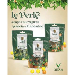Kẹo Trái Cây Ý, PERLE DI LUMÌ, Sicilian Citrus Candies 100g – Kẹo Cam/Chanh/Quýt Sicily, Giàu Vitamin C, Gluten Free