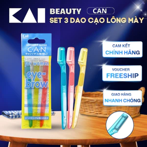 Dao Cạo Lông Mày Nữ Lưỡi Ngắn KAI Eye-Brow CAML-3P4 004183 (Set 3 cây)