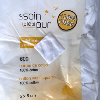 Bông tẩy trang Tetra Soin Pur của Pháp 100% cotton gói 600 miếng