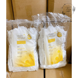 Bông tẩy trang Tetra Soin Pur của Pháp 100% cotton gói 600 miếng