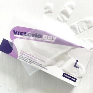 GĂNG TAY NILON VICTORIA BAY SIZE L DÙNG 1 LẦN – 300 CÁI COMBO 3 HỘP – GĂNG TAY PE TRONG SUỐT