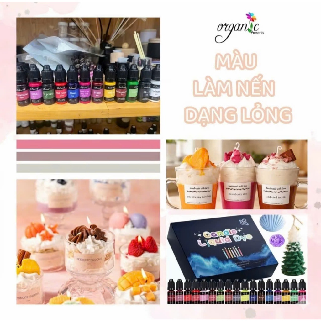 MÀU LỎNG LÀM NẾN THƠM/RESIN HANDMADE