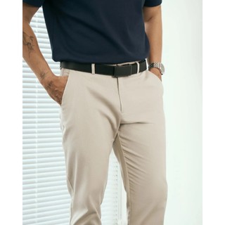 Quần Dài Kaki Nam Ống Ôm vải mềm Form Slim Cropped -ROUTINE 10F25PCA018