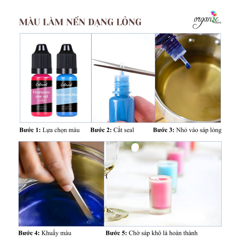 MÀU LỎNG LÀM NẾN THƠM/RESIN HANDMADE