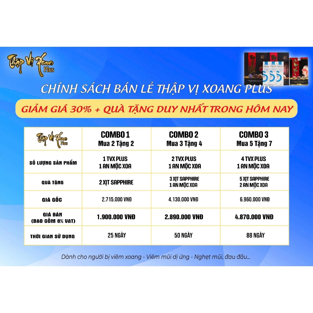 Viên Uống Thập Vị Xoang Plus Chính Hãng Dành Cho Những Người Bị Viêm Mũi Xoang