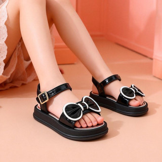 Sandal nơ cho bé gái chất liệu cao su non êm mềm nhẹ chống nước