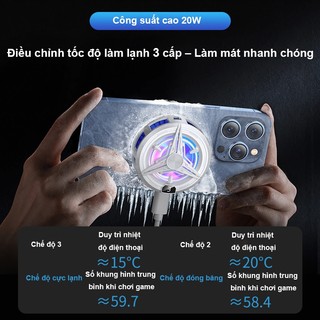 Quạt Tản Nhiệt Điện Thoại T2 - Hút Nam Châm, Làm Lạnh Bán Dẫn Siêu Tốc, Cooler Gaming Live Stream, Chống Giật Lag