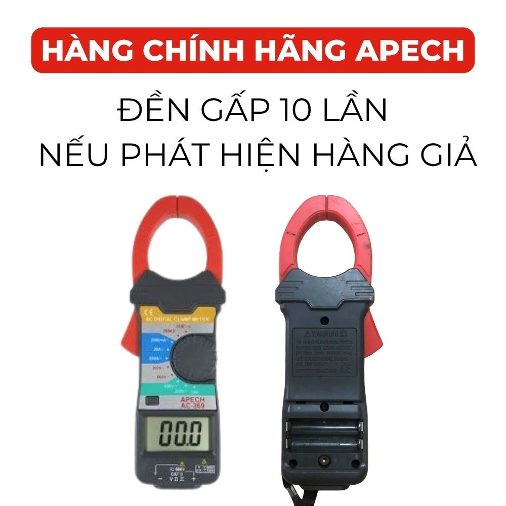 Ampe Kìm Đo Điện APECH AC-369 Chống Cháy An Toàn, Tùy Chỉnh Thang Đo - Anh Phát