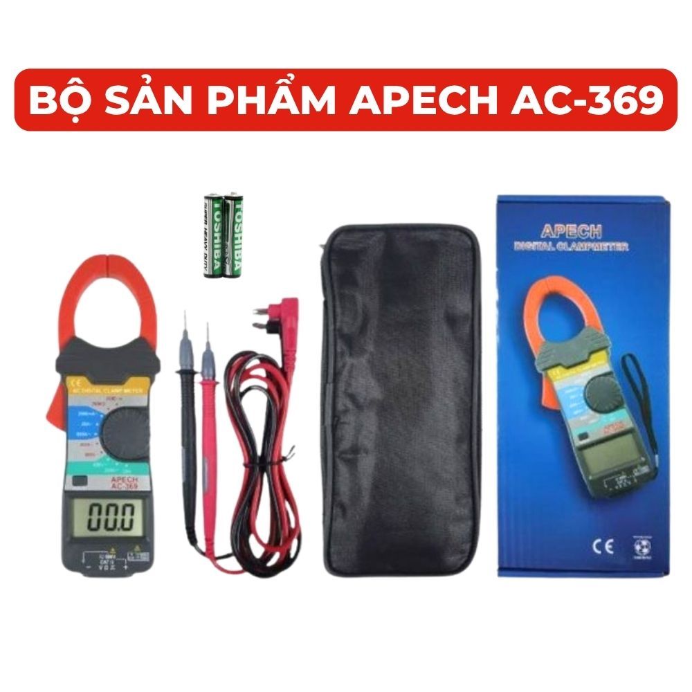 Ampe Kìm Đo Điện APECH AC-369 Chống Cháy An Toàn, Tùy Chỉnh Thang Đo - Anh Phát