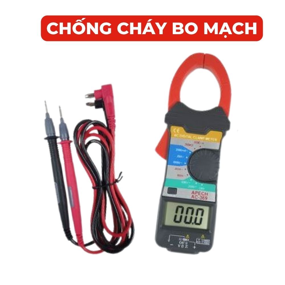 Ampe Kìm Đo Điện APECH AC-369 Chống Cháy An Toàn, Tùy Chỉnh Thang Đo - Anh Phát