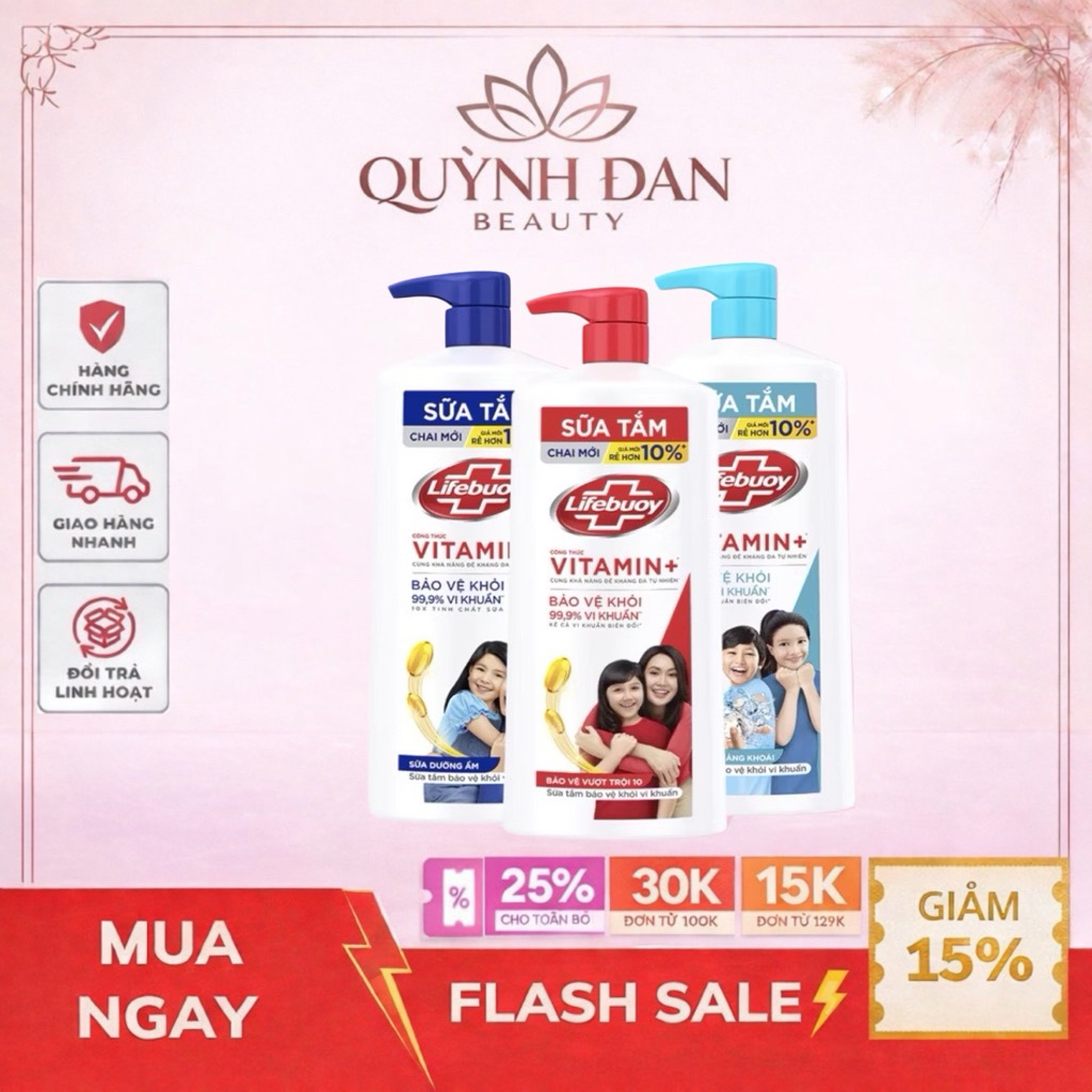 Sữa Tắm Lifebuoy Sạch Khuẩn Bảo Vệ Khỏi 99.9% Vi Khuẩn 800G
