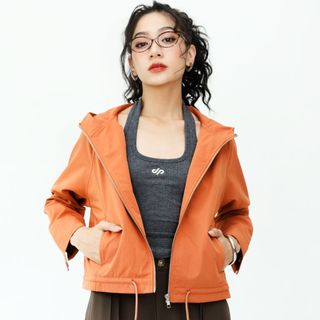 Áo Khoác Kaki Nữ JP Fashion Khóa Kéo, Có Mũ Chống Nắng, Túi Trong Tiện Lợi Năng Động Thể Thao 10712082