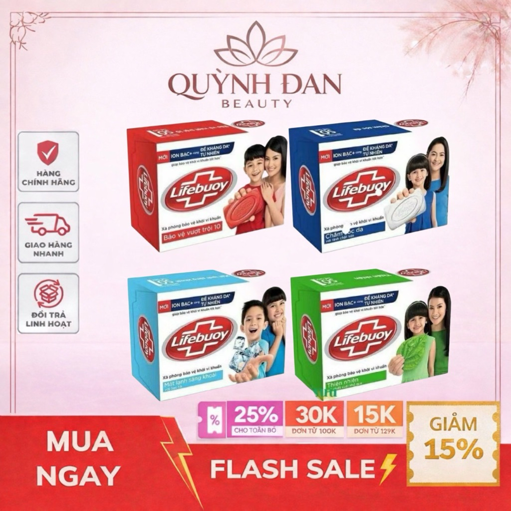 Xà Bông Cục Lifebuoy Diệt Khuẩn Trắng Da Giảm Mụn Matcha Và Khổ Qua Sạch Da Thơm Mát Dễ Chịu 90g