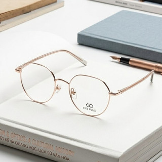 Gọng Kính Cận Oval Eye Plus 70680 Thép Không Gỉ Siêu Mảnh Nhẹ Kính Mắt Nam Nữ Thời Trang Unisex