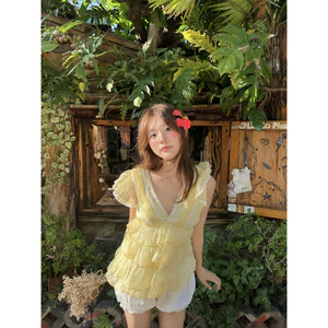 Babydoll Cổ V ANGELY Bồng Bềnh Dáng Xoè Freesize, Áo kiểu Babydoll Cánh Tiên Bánh Bèo Poly Studios