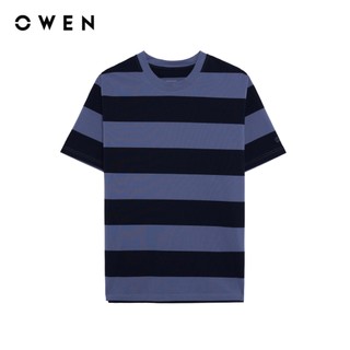 Owen - Áo T-shirt Relax Fit TSN255112 màu Xanh tím than chất liệu CVC Spandex