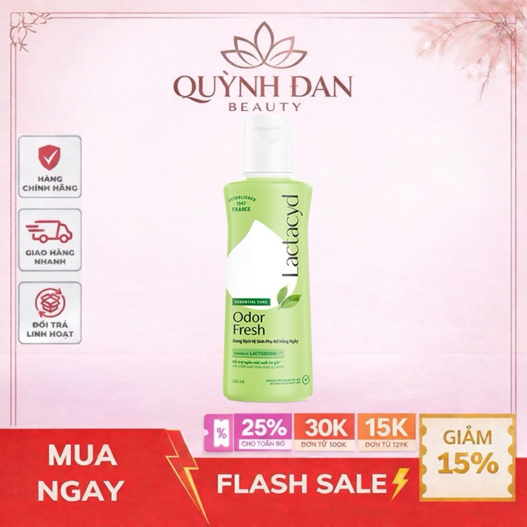 Dung Dịch Vệ Sinh Phụ Nữ Lactacyd Odor Fresh Ngăn Mùi 24H Xanh 250ml/chai