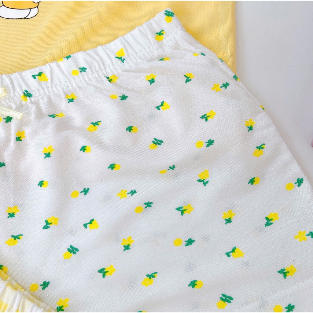 Quần lót bé gái 95% Modal sợi Sồi Lá Homewear A392, set 3 quần chip bé gái kitty caro dễ thương