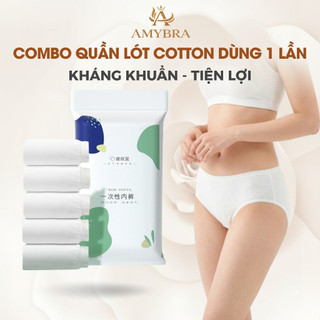 Combo 5 Quần Lót Nữ Giấy Mỏng Nhẹ, Quần Lót Giấy Dùng 1 Lần Viền Su Đáy May AMYBRA L474