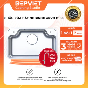 Chậu rửa bát Nobinox ARVO B180 vân mịn chống xước hiệu quả
