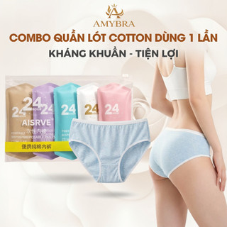 Túi 5 Quần Lót Nữ Dùng Một Lần Tiện Lợi, Set Quần Chip 1 Lần Đóng Túi Tiệt Trùng An Toàn AMYBRA L594