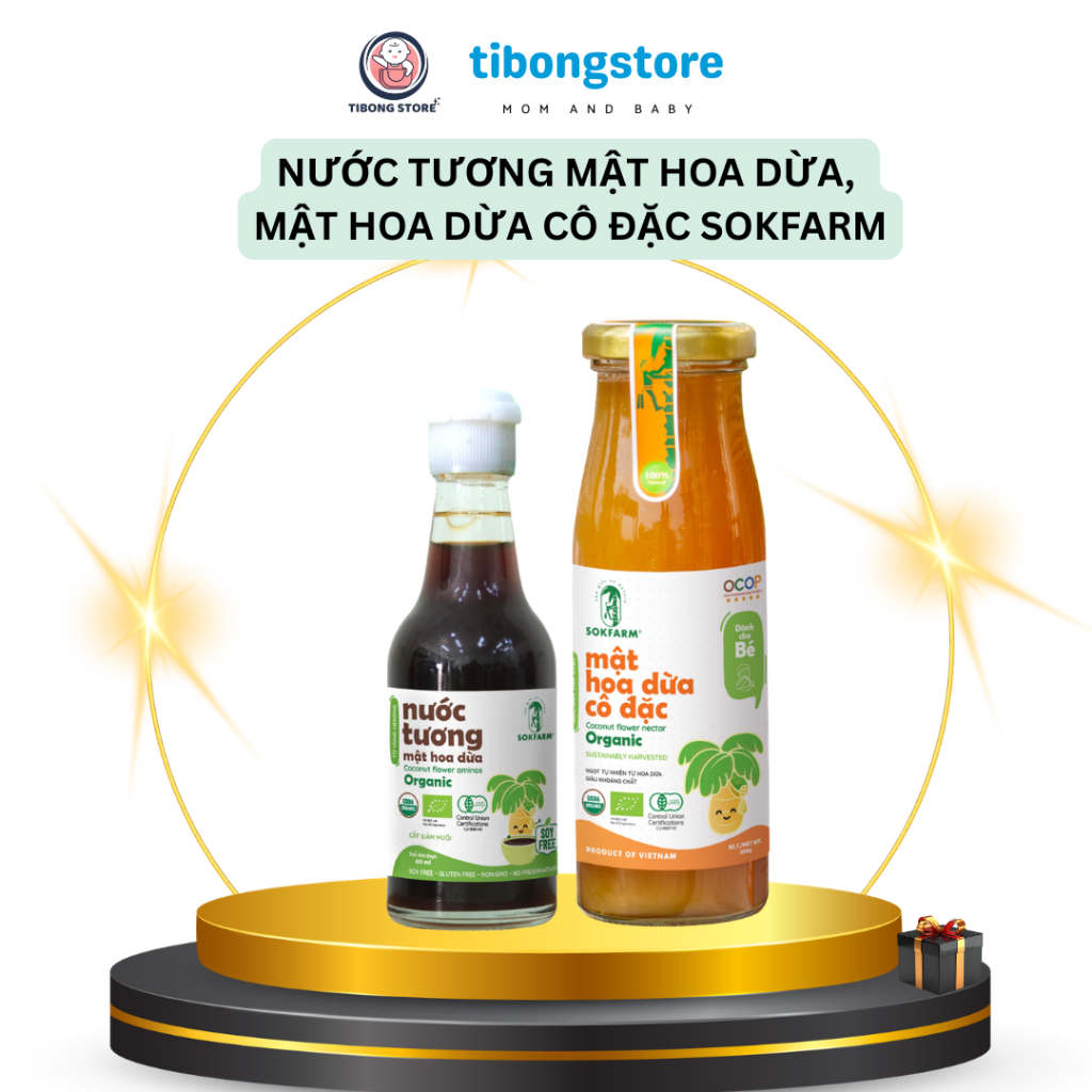 Nước Tương Mật Hoa Dừa/  Mật Hoa Dừa Cô Đặc SOKFARM – Organic, Không Đường Tinh Luyện, Tốt Cho Bé